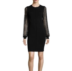 See by ChloeKnit Dress with Lace Sleeves, Black